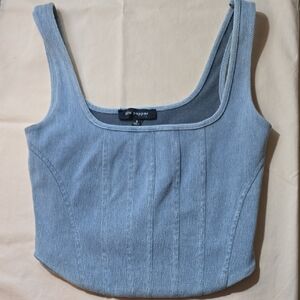 Blu Pepper Light Blue Pullover Crop Top NWT Size Small